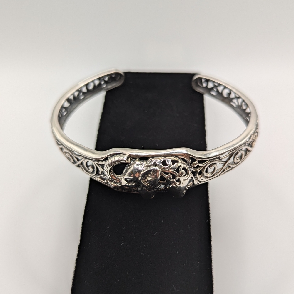 Sterling Silver Elephant Cuff - image 2